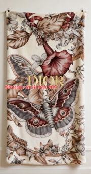 Dior Vintage Moth Floral Flannel Sofa Blanket D310